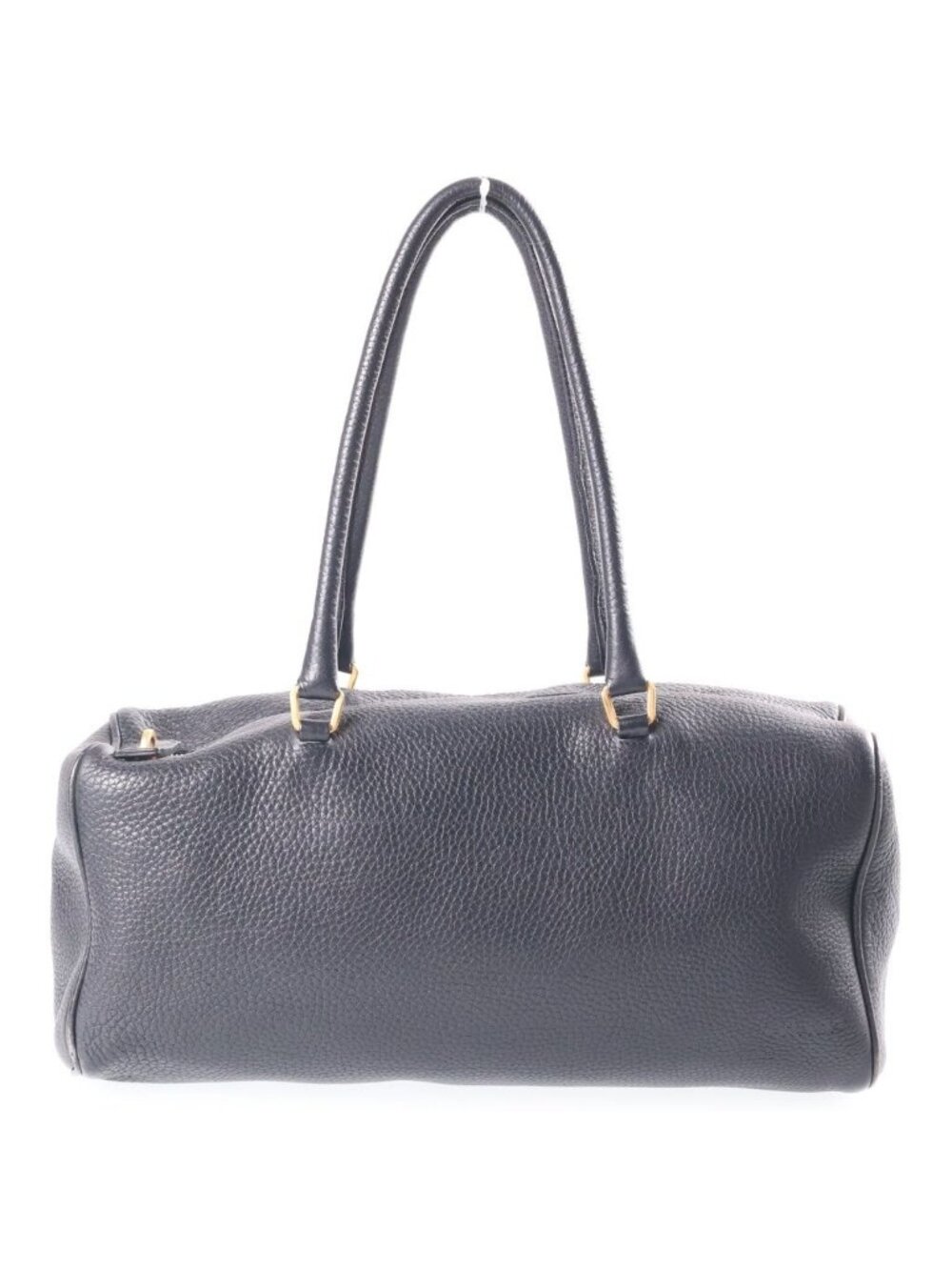 Prada Leather Mini Boston Bag Black Gold